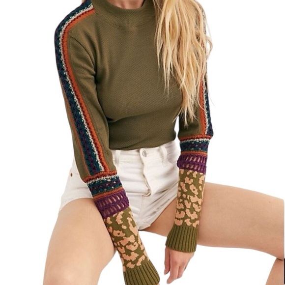 Free People Tops - Free People Switch It Up Thermal Top Olive